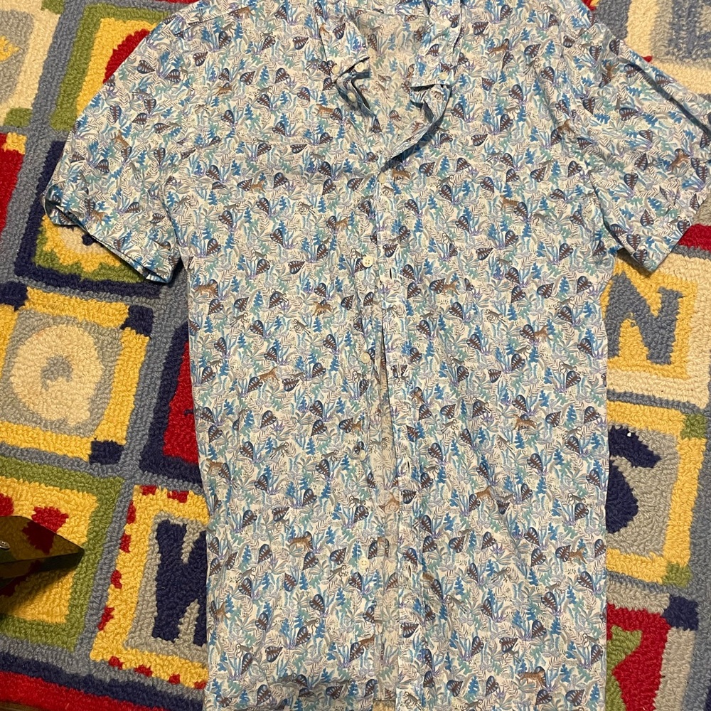 ZARA Men’s Casual Button Down Shirt with Floral Pattern